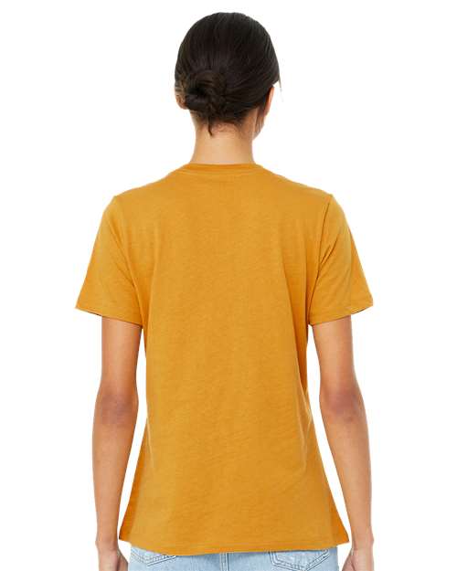Women’s Relaxed Fit Heather CVC Tee - OnModelBack - B20506343 - Heather Mustard