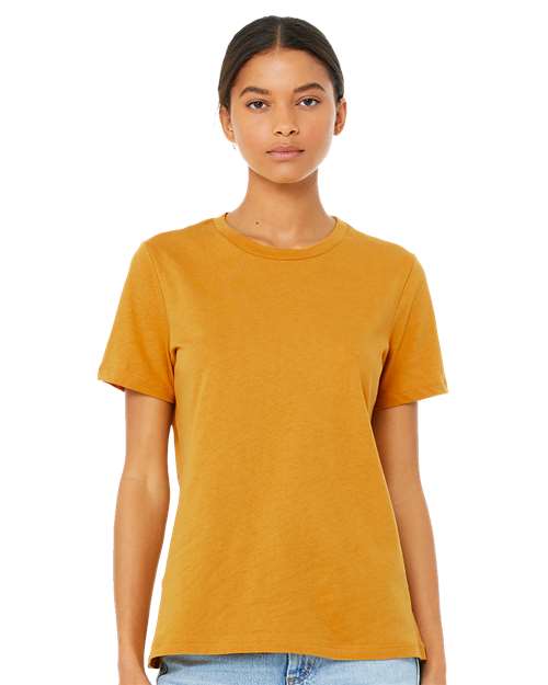 Women’s Relaxed Fit Heather CVC Tee - OnModelFront - B20506343 - Heather Mustard