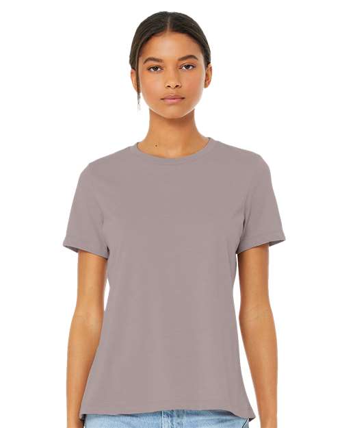 Women’s Relaxed Fit Heather CVC Tee - OnModelFront - B20506313 - Heather Pink Gravel