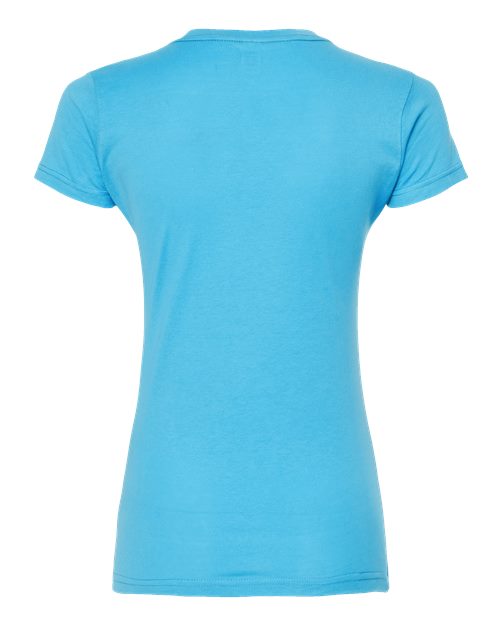 Women's Fine Jersey Slim Fit T-Shirt - Back - B20159042 - Aqua