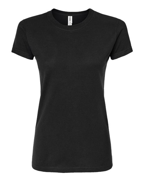 Women's Fine Jersey Slim Fit T-Shirt - Front - B20159502 - Black