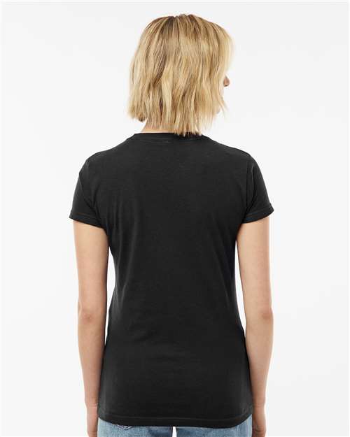 Women's Fine Jersey Slim Fit T-Shirt - OnModelBack - B20159502 - Black