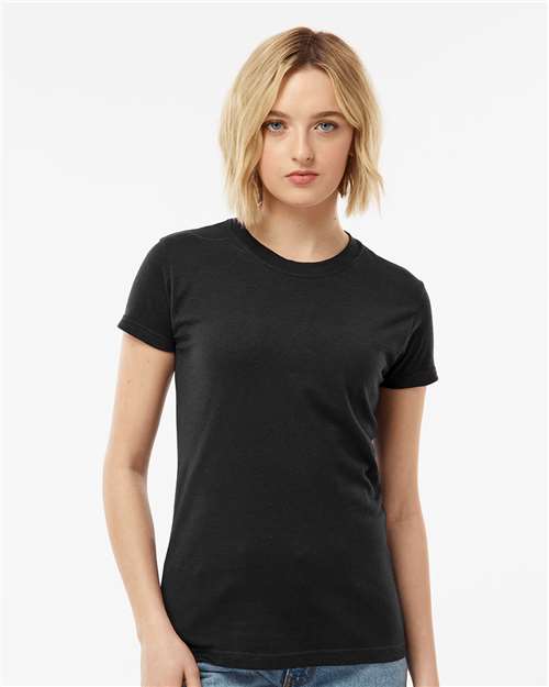Women's Fine Jersey Slim Fit T-Shirt - OnModelFront - B20159502 - Black