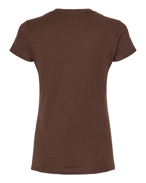Women's Fine Jersey Slim Fit T-Shirt - Back - B20159602 - Brown