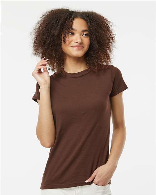 Women's Fine Jersey Slim Fit T-Shirt - OnModelFront - B20159602 - Brown