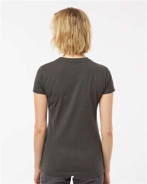 Women's Fine Jersey Slim Fit T-Shirt - OnModelBack - B20159592 - Charcoal