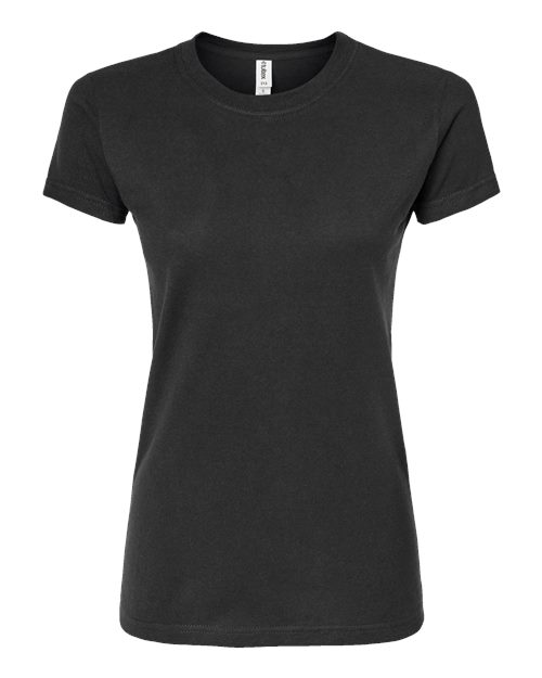 Women's Fine Jersey Slim Fit T-Shirt - Front - B20159092 - Coal