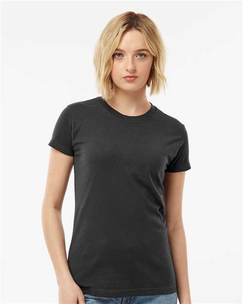 Women's Fine Jersey Slim Fit T-Shirt - OnModelFront - B20159092 - Coal