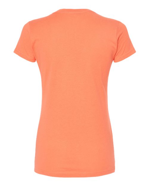 Women's Fine Jersey Slim Fit T-Shirt - Back - B20159272 - Coral