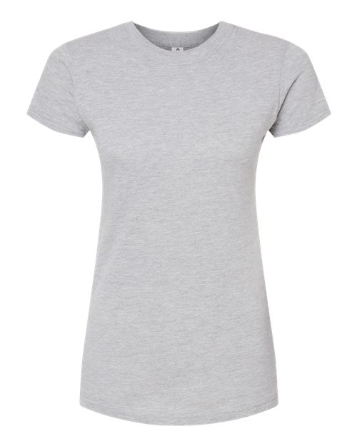 Women's Fine Jersey Slim Fit T-Shirt - Front - B20159102 - Heather Grey