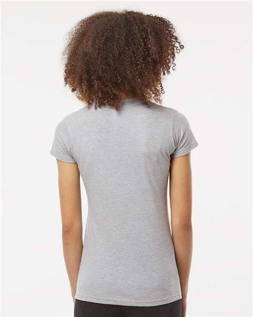 Women's Fine Jersey Slim Fit T-Shirt - OnModelBack - B20159102 - Heather Grey