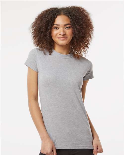 Women's Fine Jersey Slim Fit T-Shirt - OnModelFront - B20159102 - Heather Grey