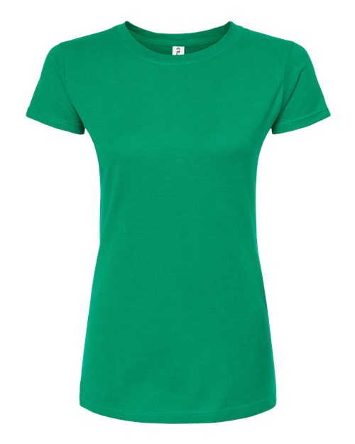 Women's Fine Jersey Slim Fit T-Shirt - Front - B20159112 - Kelly Green