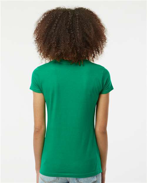 Women's Fine Jersey Slim Fit T-Shirt - OnModelBack - B20159112 - Kelly Green