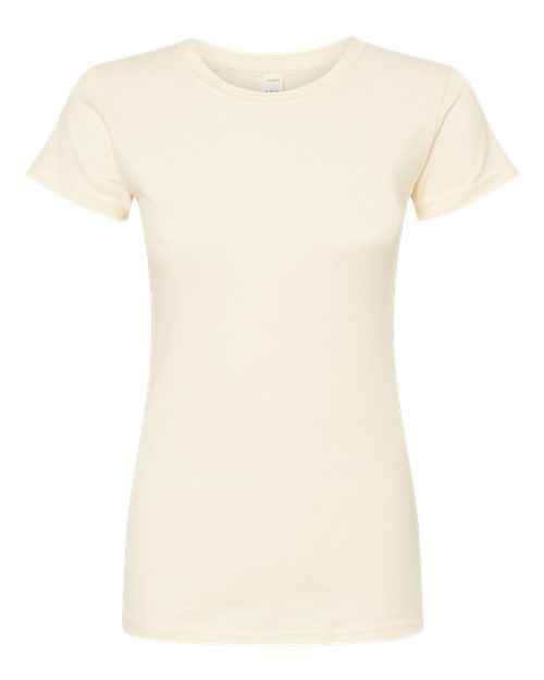 Women's Fine Jersey Slim Fit T-Shirt - Front - B20159242 - Natural