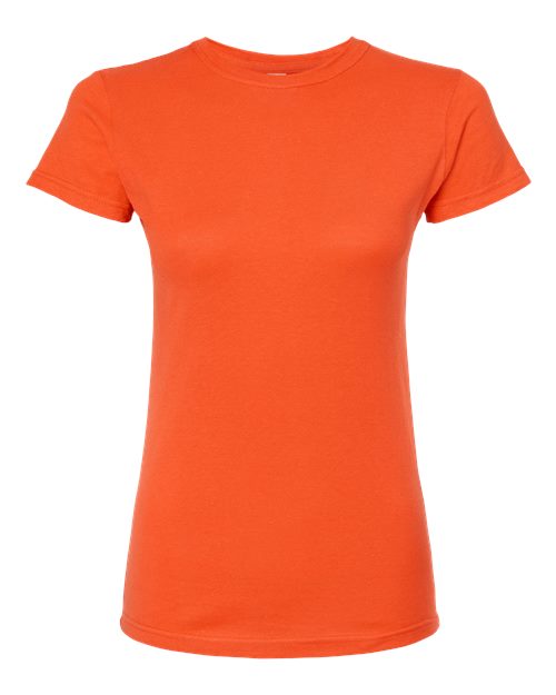 Women's Fine Jersey Slim Fit T-Shirt - Front - B20159662 - Orange