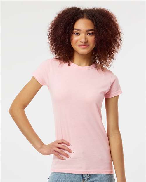 Women's Fine Jersey Slim Fit T-Shirt - OnModelFront - B20159122 - Pink