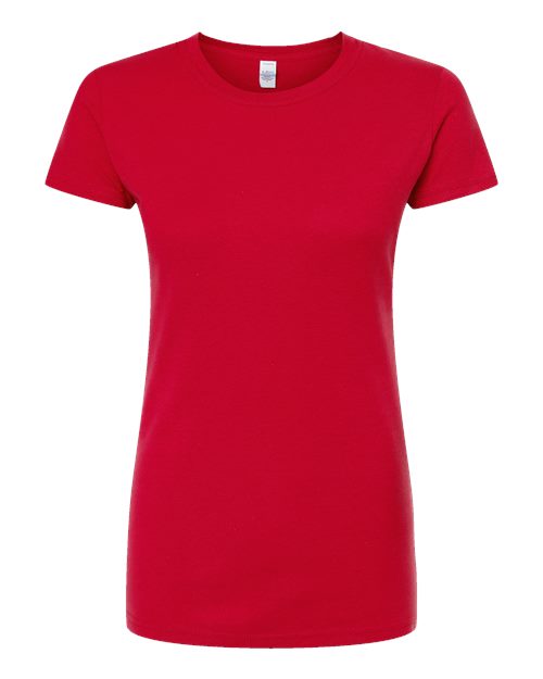 Women's Fine Jersey Slim Fit T-Shirt - Front - B20159702 - Red