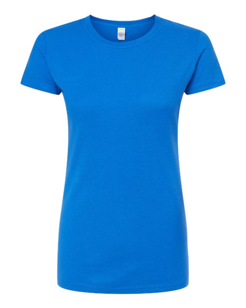 Women's Fine Jersey Slim Fit T-Shirt - Front - B20159752 - Royal