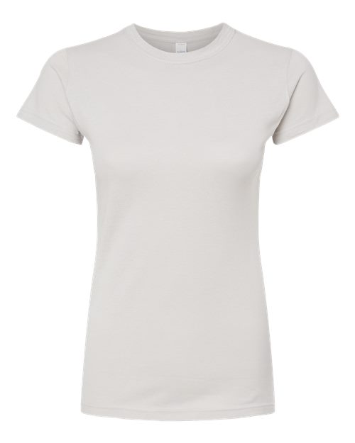 Women's Fine Jersey Slim Fit T-Shirt - Front - B20159352 - Silver