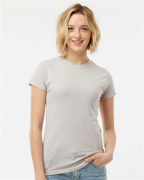 Women's Fine Jersey Slim Fit T-Shirt - OnModelFront - B20159352 - Silver