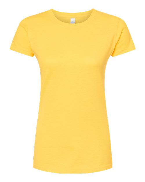 Women's Fine Jersey Slim Fit T-Shirt - Front - B20159132 - Sunshine