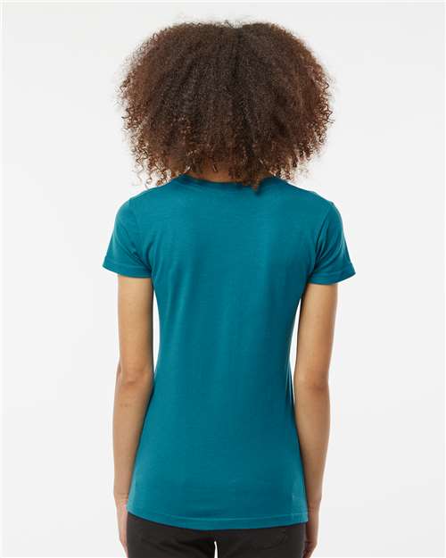Women's Fine Jersey Slim Fit T-Shirt - OnModelBack - B20159142 - Teal