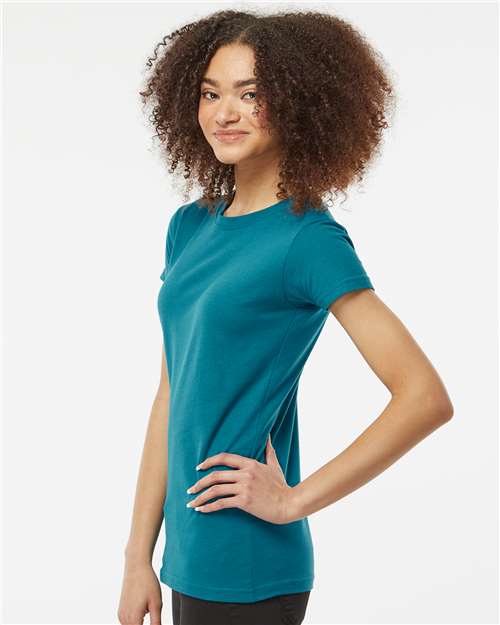 Women's Fine Jersey Slim Fit T-Shirt - OnModelSide - B20159142 - Teal