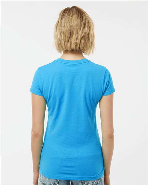 Women's Fine Jersey Slim Fit T-Shirt - OnModelBack - B20159782 - Turquoise