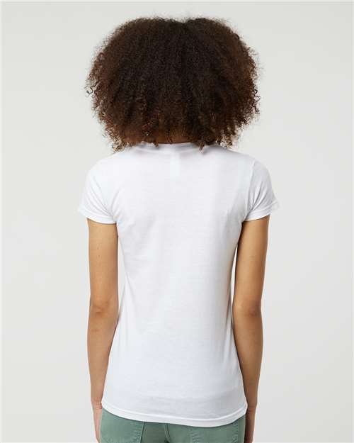 Women's Fine Jersey Slim Fit T-Shirt - OnModelBack - B20159002 - White