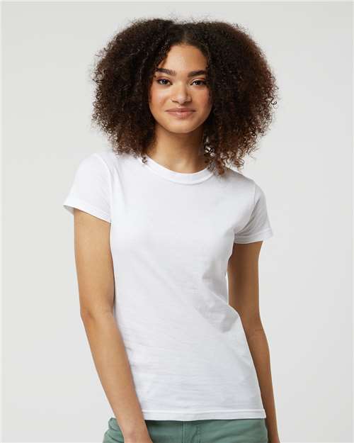 Women's Fine Jersey Slim Fit T-Shirt - OnModelFront - B20159002 - White