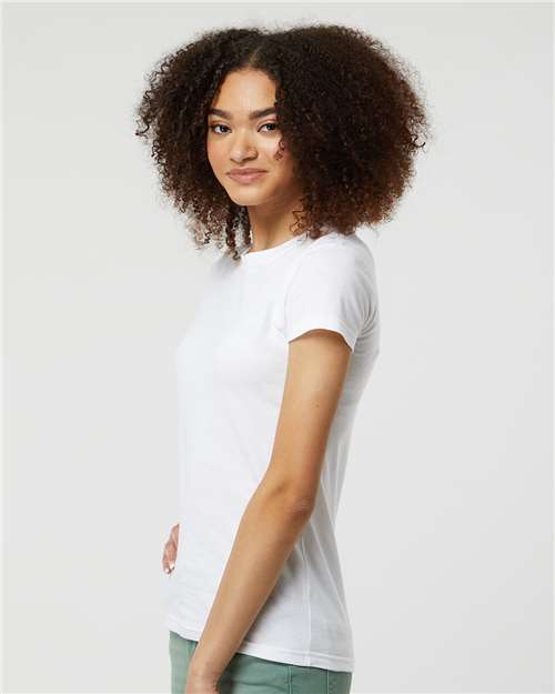 Women's Fine Jersey Slim Fit T-Shirt - OnModelSide - B20159002 - White