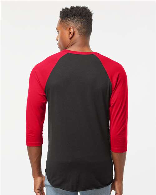Fine Jersey Raglan T-Shirt - OnModelBack - B30359702 - Black/ Red