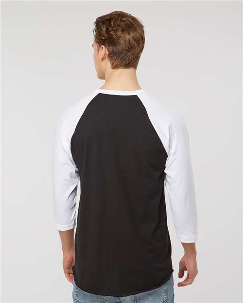 Fine Jersey Raglan T-Shirt - OnModelBack - B30359002 - Black/ White