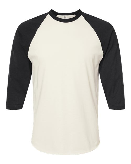 Fine Jersey Raglan T-Shirt - Front - B30359502 - Vintage White/ Black
