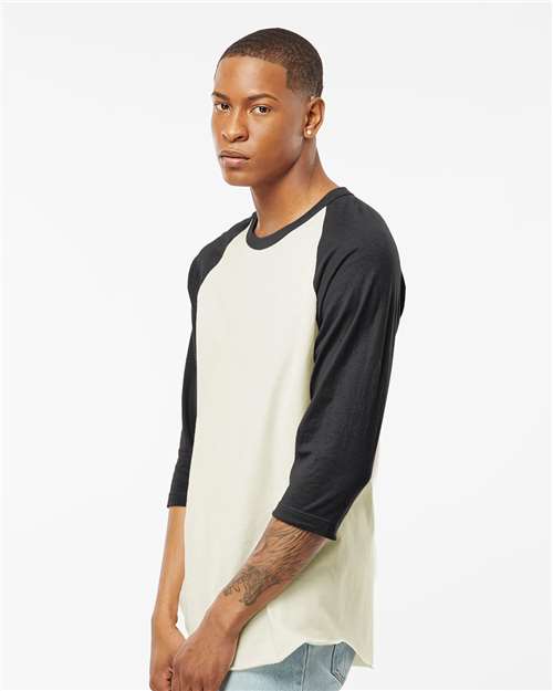 Fine Jersey Raglan T-Shirt - OnModelSide - B30359502 - Vintage White/ Black