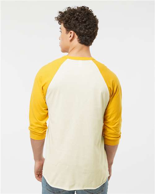 Fine Jersey Raglan T-Shirt - OnModelBack - B30359142 - Vintage White/ Mellow Yellow