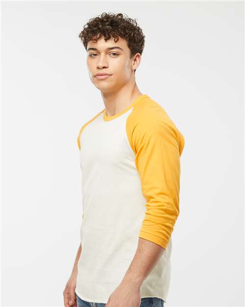 Fine Jersey Raglan T-Shirt - OnModelSide - B30359142 - Vintage White/ Mellow Yellow