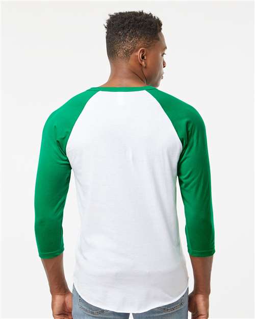 Fine Jersey Raglan T-Shirt - OnModelBack - B30359182 - White/ Kelly