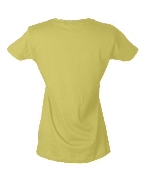 Women's Fine Jersey Slim Fit T-Shirt - Back - B20159412 - Lemon