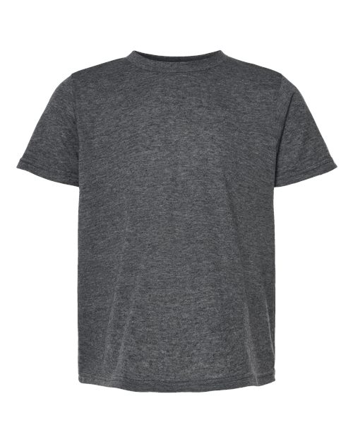 Youth Poly-Rich T-Shirt - Front - B30859592 - Heather Charcoal