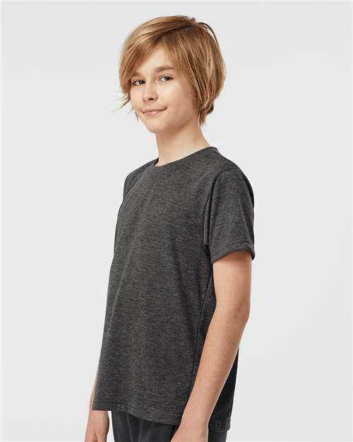 Youth Poly-Rich T-Shirt - OnModelSide - B30859102 - Heather Graphite
