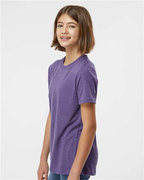 Youth Poly-Rich T-Shirt - OnModelSide - B30859672 - Heather Purple