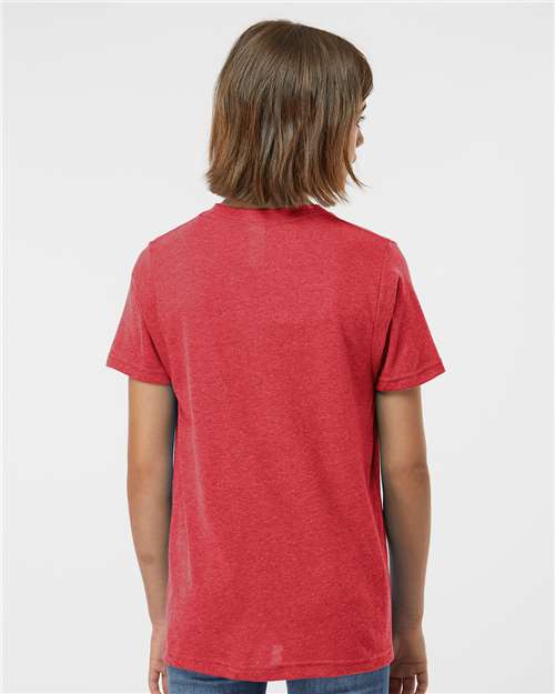 Youth Poly-Rich T-Shirt - OnModelBack - B30859702 - Heather Red