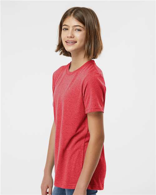 Youth Poly-Rich T-Shirt - OnModelSide - B30859702 - Heather Red