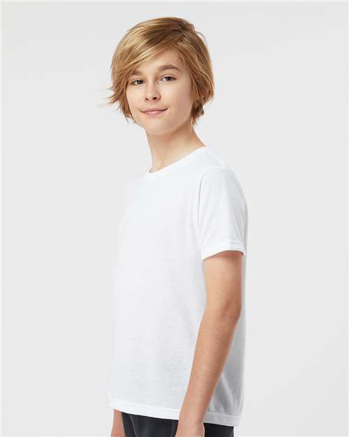 Youth Poly-Rich T-Shirt - OnModelSide - B30859002 - White