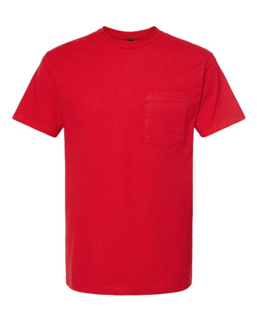 Heavyweight Jersey Pocket T-Shirt - Front - B31159703 - Red