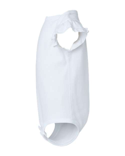 Infant Flutter Sleeve Baby Rib Bodysuit - DirectSide - B07138002 - White