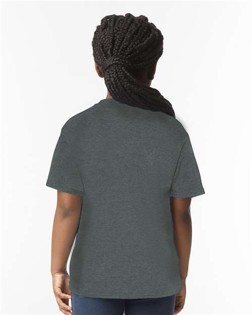 Softstyle® Youth T-Shirt - OnModelBack - B01660102 - Dark Heather