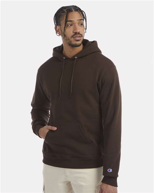 Powerblend® Hooded Sweatshirt - OnModelFront - B22884563 - Chocolate Brown